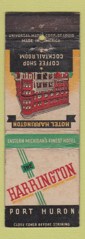 Matchbook Cover - Harrington Hotel Port Huron MI WORN