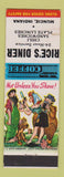 Matchbook Cover - Rice's Diner Muncie IN hillbilly
