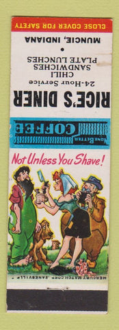 Matchbook Cover - Rice's Diner Muncie IN hillbilly