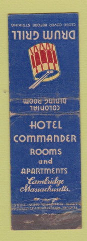 Matchbook Cover - Drum Grill Hotel Cambridge MA Feature WEAR