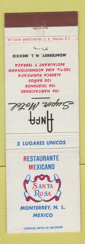 Matchbook Cover - Anfa Super Motel Santa Rosa Monterrey Mexico