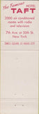 Matchbook Cover - Hotel Taft New York City