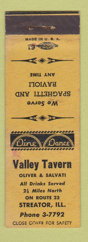 Matchbook Cover - Valley Taver nSTreator IL
