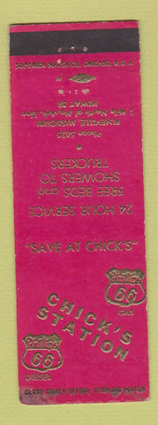 Matchbook Cover - Chick's Phillips 66 oil gas Pineville MO