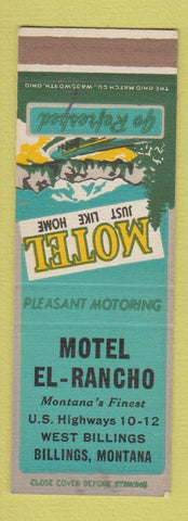 Matchbook Cover - Motel El Rancho Billings MT
