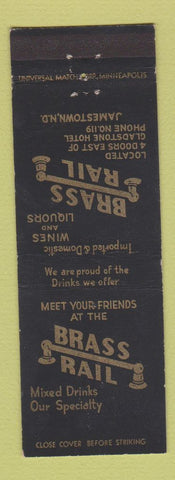 Matchbook Cover - Brass Rail Bar Jamestown ND