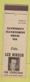 Matchbook Cover - Leo Hirsch Councilman Election SAMPLE