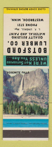 Matchbook Cover - Botsford Lumber Westbrook MN