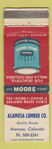 Matchbook Cover - Moore Paints Alamosa Lumber Colorado WEAR