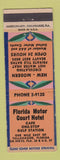 Matchbook Cover - Florida Motor Court Hotel Gulf oil gas Tallahassee FL