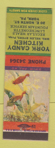 Matchbook Cover - York Candy Kitchen York PA