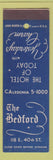 Matchbook Cover - The Bedford Hotel New York City SAMPLE