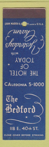 Matchbook Cover - The Bedford Hotel New York City SAMPLE