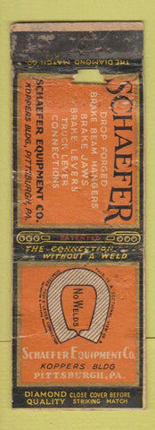 Matchbook Cover - Schaefer Equipment Pittsburgh PA DQ POOR