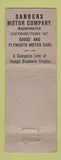 Matchbook Cover - Dodge Sanders Motors Des Moines IA WEAR