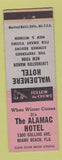 Matchbook Cover - Alamac Hotel Miami Beach FL Waldemere Livingston Manor NY