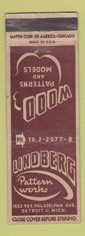 Matchbook Cover - Lindberg Wood Pattern Works Detroit MI