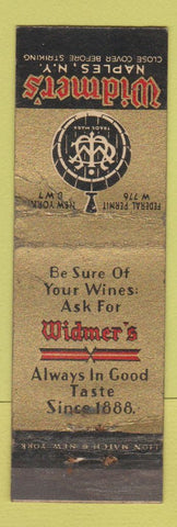 Matchbook Cover - Widmer's Wines Naples NY WEAR