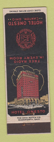 Matchbook Cover - Hotel Onesto Canton OH