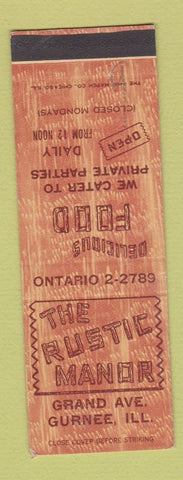Matchbook Cover - Rustin Manor Restaurant Gurnee IL SAMPLE