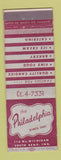 Matchbook Cover - Philadelphia Restaurant South Bend IN
