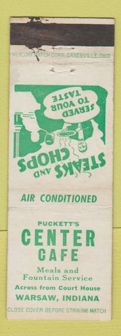 Matchbook Cover - Center Cafe Warsaw IN WEAR