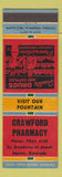 Matchbook Cover - Crawford Pharmacy Drugs Denver Colorado