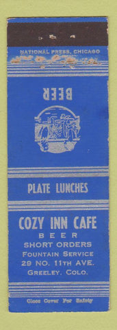 Matchbook Cover - Cozy Inn Cafe Greeley Colorado WEAR
