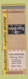 Matchbook Cover - Capps Men's Clothes Weicherdings Fulda MN