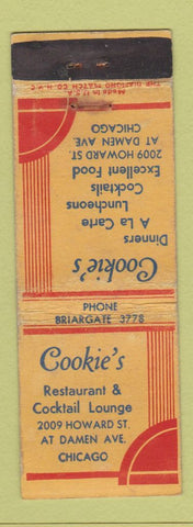 Matchbook Cover - Cookie's Restaurant Chicago IL WEAR