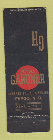 Matchbook Cover - Hotel Gardner Fargo ND WEAR