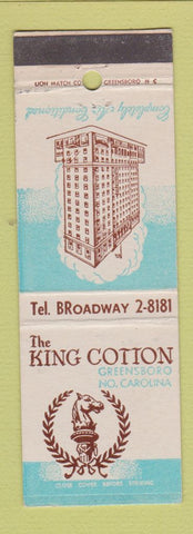 Matchbook Cover - King Cotton Hotel Greensboro NC