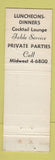 Matchbook Cover - Devon Gables Tea Room Bloomfield Hills MI WEAR