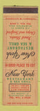Matchbook Cover - New York Restaurant Sea Grill Wilmington DE