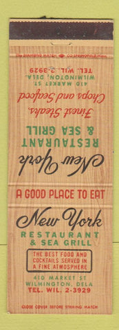 Matchbook Cover - New York Restaurant Sea Grill Wilmington DE