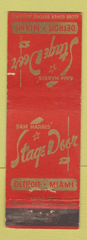 Matchbook Cover - Stage Door Detroit MI Miami FL WEAR