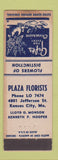 Matchbook Cover - Plaza Florists Flowers Kansas City MO WEAR