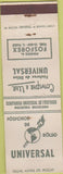 Matchbook Cover - Universal Match Brazil
