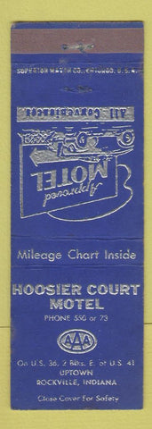 Matchbook Cover - Hoosier Court Motel Rockville IN