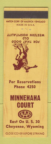 Matchbook Cover - Minnehaha Court Motel Cheyenne WY