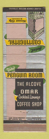 Matchbook Cover - Hotel Continental Kansas City MO