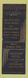 Matchbook Cover - Graham Hotel Brighton MI