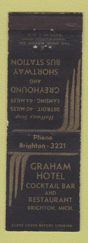 Matchbook Cover - Graham Hotel Brighton MI