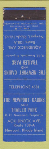 Matchbook Cover - Newport Cabins and Trailer Court RI MERCHANTS