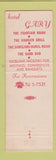 Matchbook Cover - Hotel Gary Gary IN