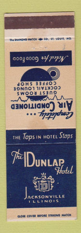 Matchbook Cover - Dunlap Hotel Jacksonville IL