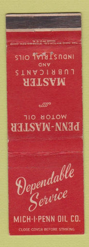 Matchbook Cover - Penn Master Motor Oil Mich I Penn Oil