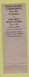 Matchbook Cover - Penn Master Motor Oil Mich I Penn Oil