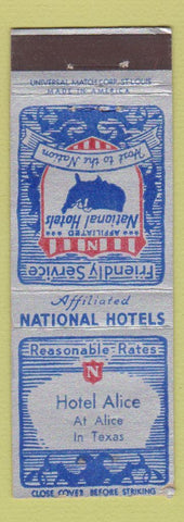 Matchbook Cover - Hotel Alice TX