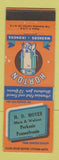 Matchbook Cover - Horton Washers Ironers HD Moyer Perkasie PA